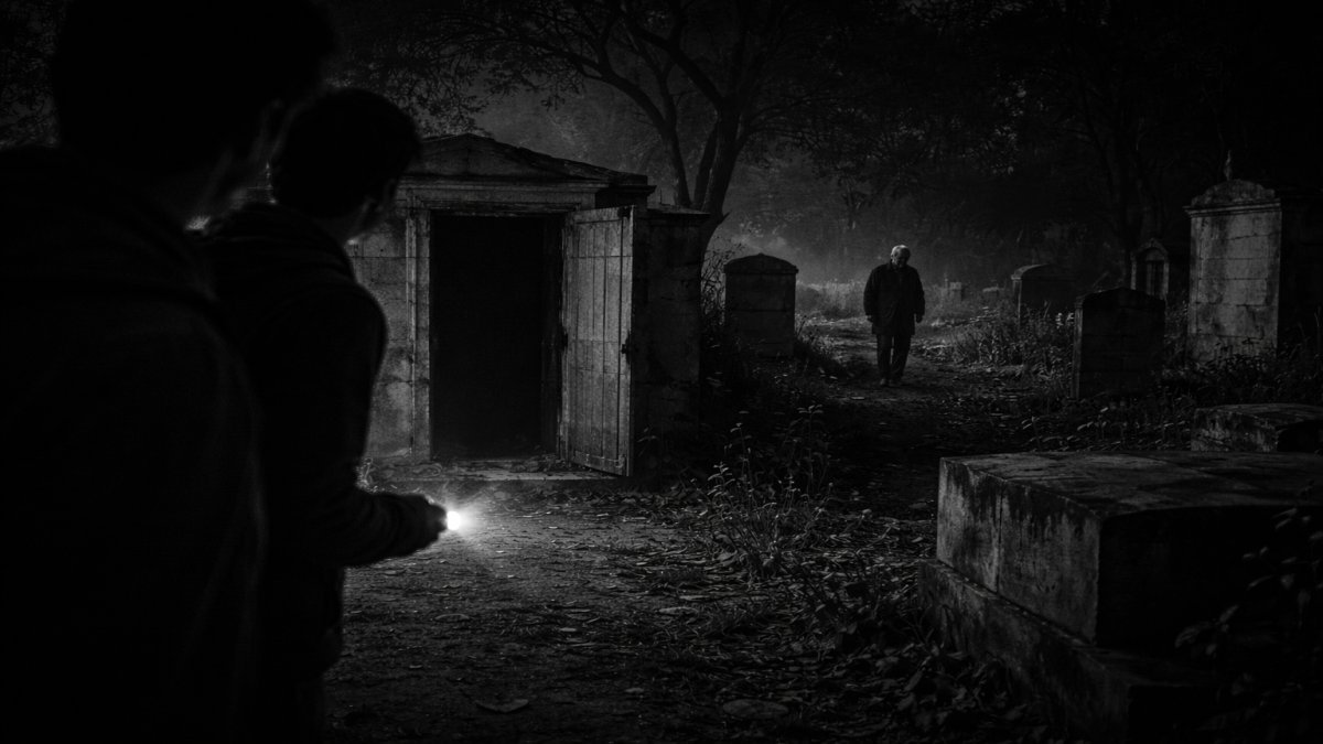 La aparición que varios testigos vieron en el cementerio abandonado detrás de la iglesia